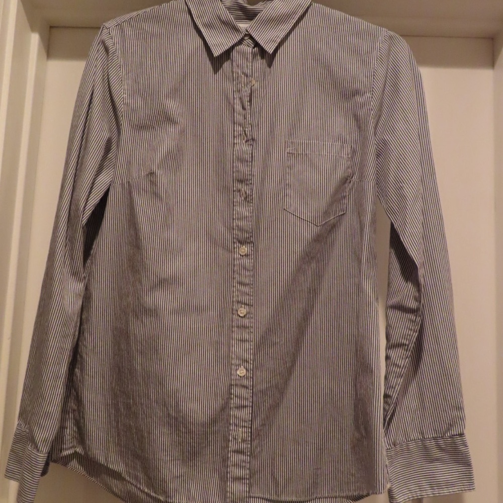 J. Crew Women's Gray Striped Blouse